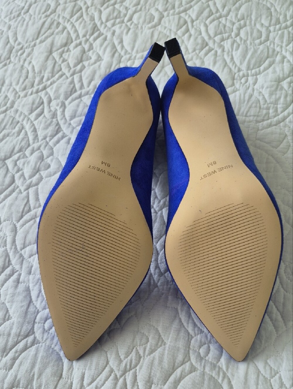 Nine West Cobalt Blue Pointed-Toe Suede Pumps - Picture 3 of 5